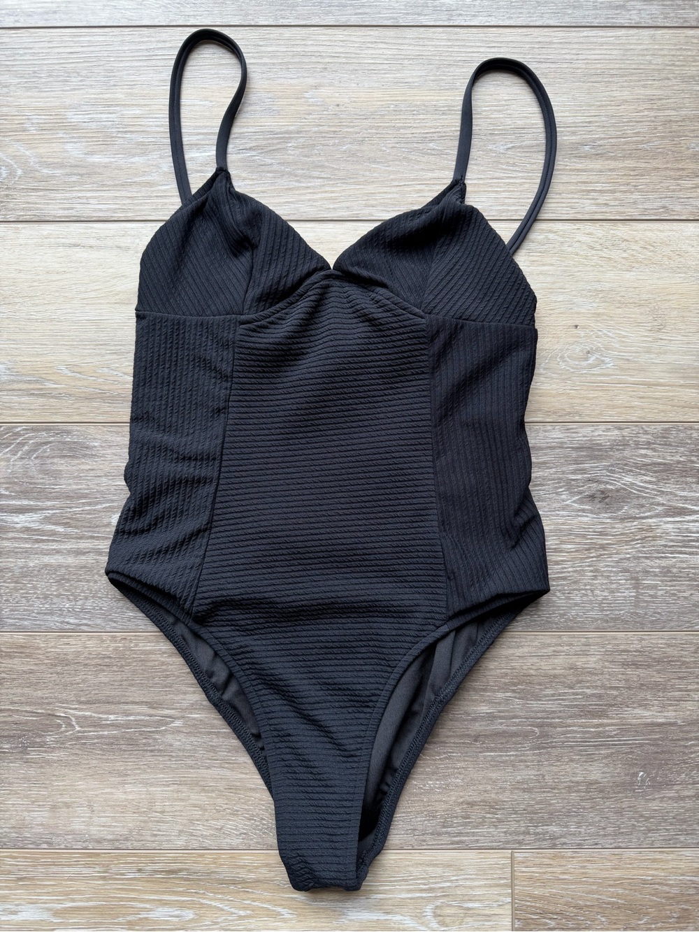 Seea Tia One Piece Swimsuit | Size Small | Rock Rib Black | Tie Back | Like New